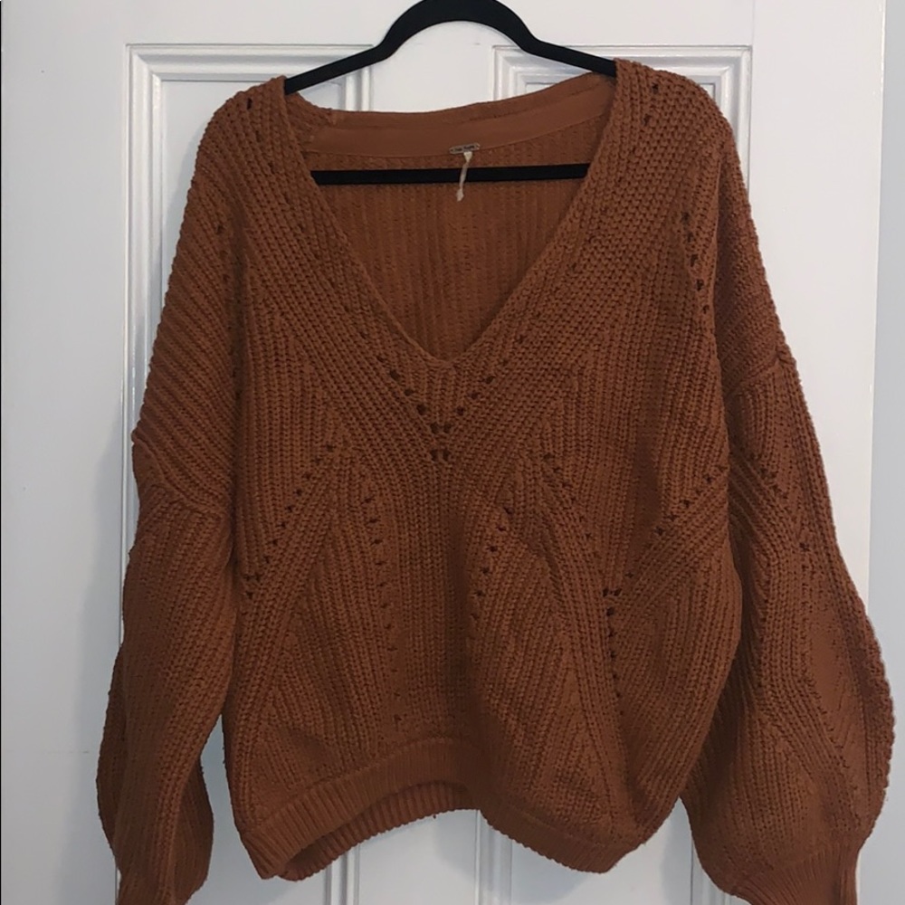 Brown free people sweater